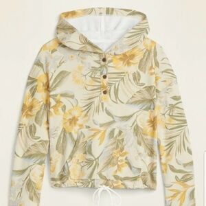 Old Navy Garment-Dyed French Terry Henley Hoodie for Women